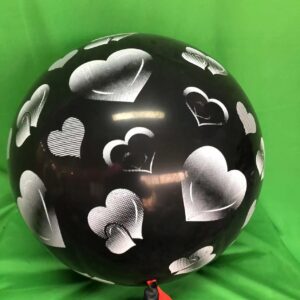 36-inch latex balloon with hearts on its face